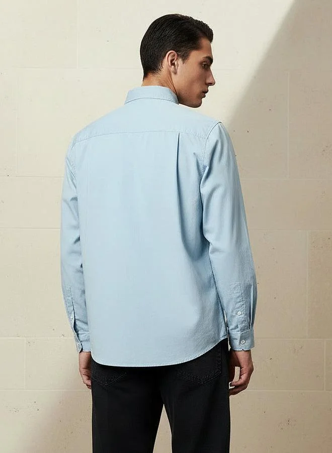 Lee Cooper  Lee Cooper Men Regular Fit Collared Long Sleeve Shirt for Men | Best Price UAE